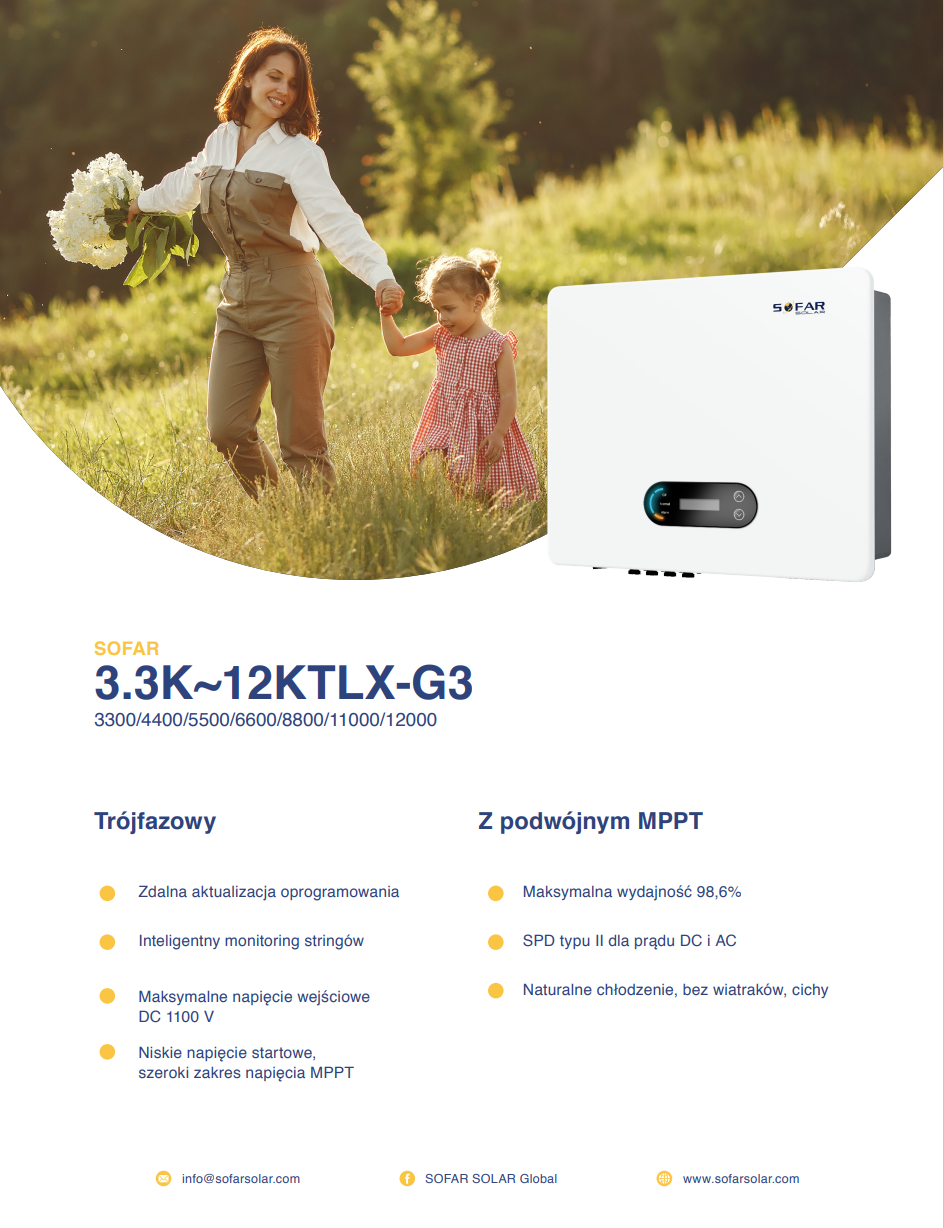 Falownik Sofar Solar 4,4kTLX-G3, Trójfazowy